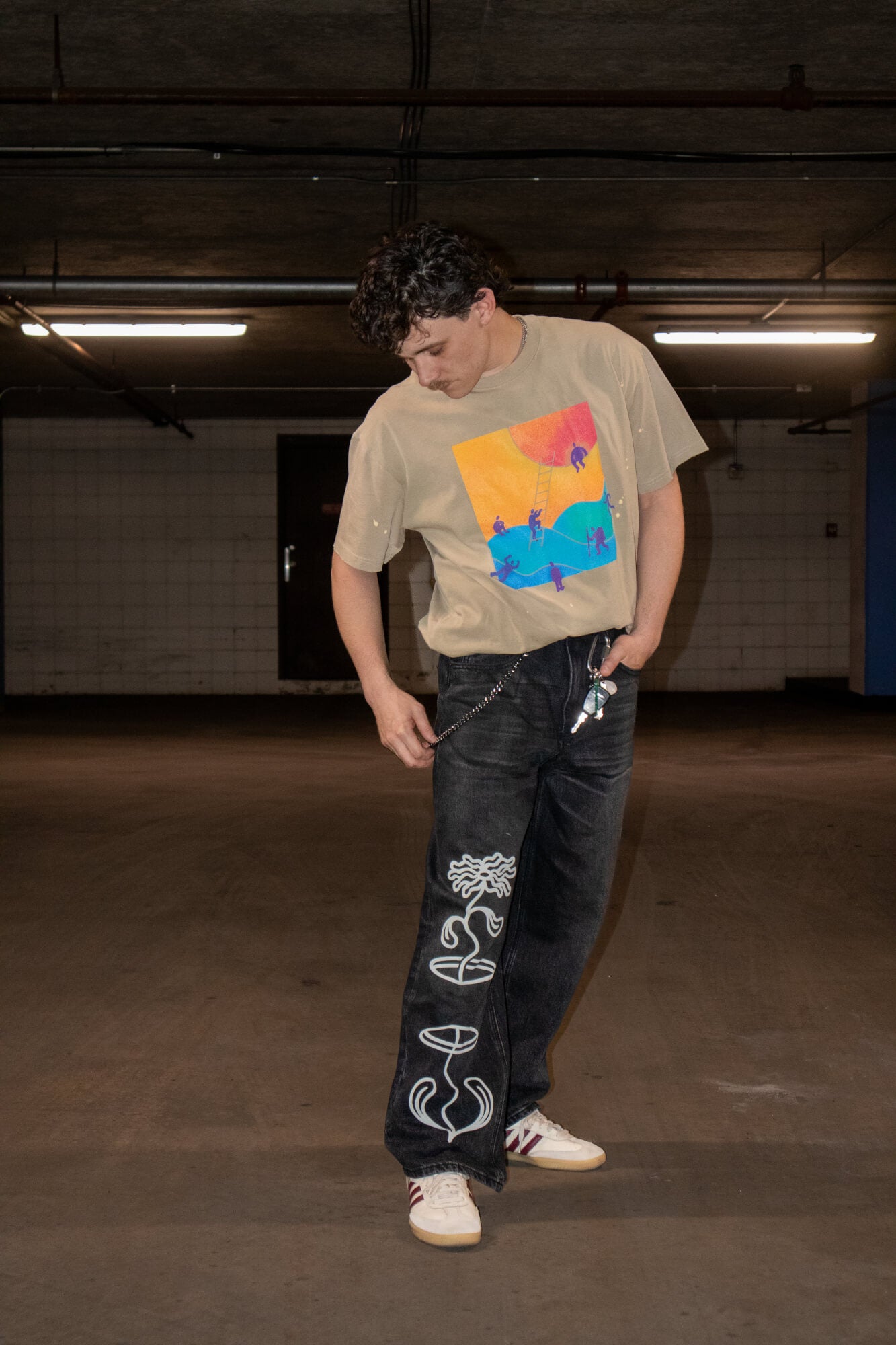 Portal Jeans (White design) worn by model