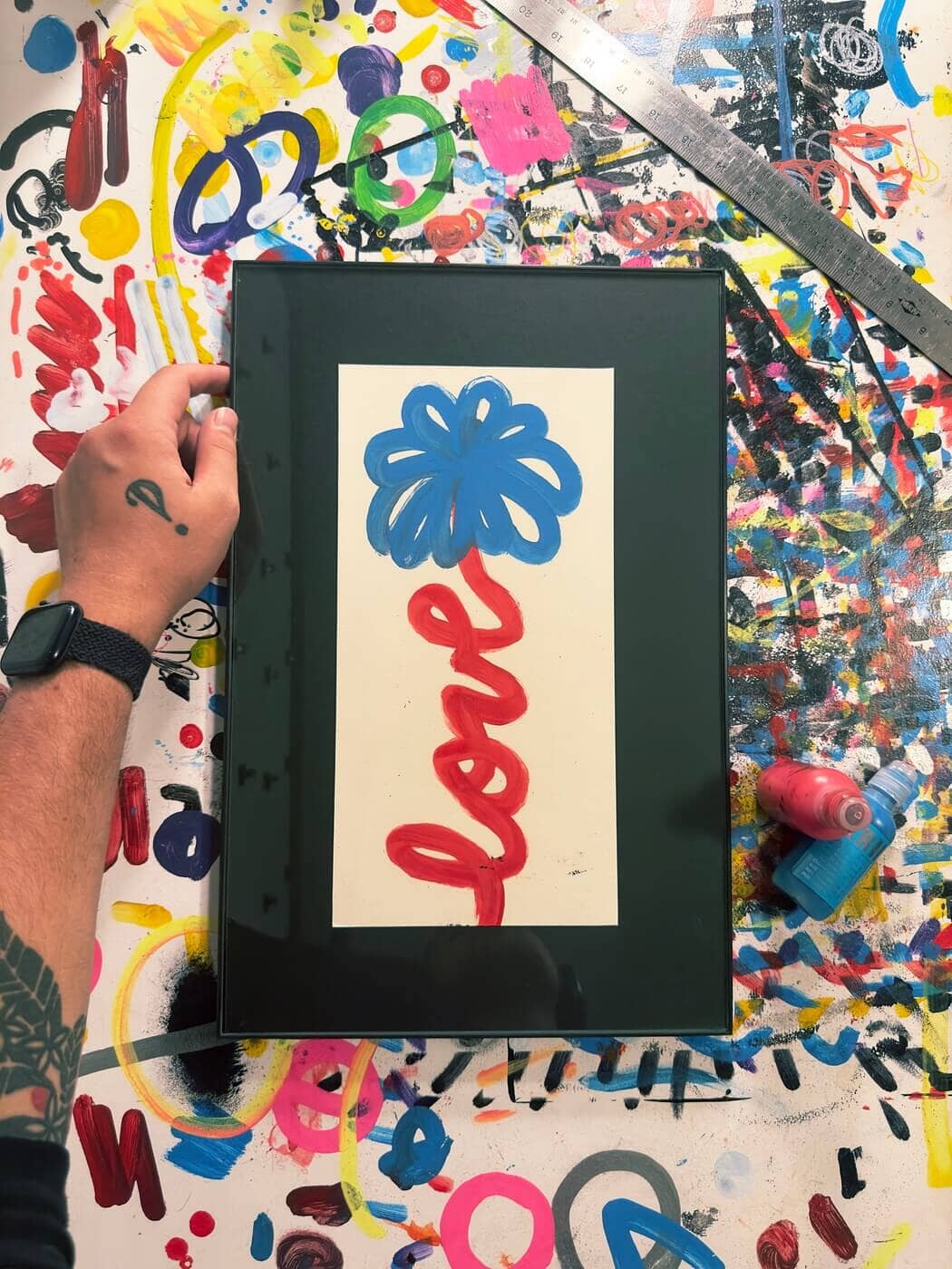 Love Blooms | Original Framed Painting Original Art Seekjoy 