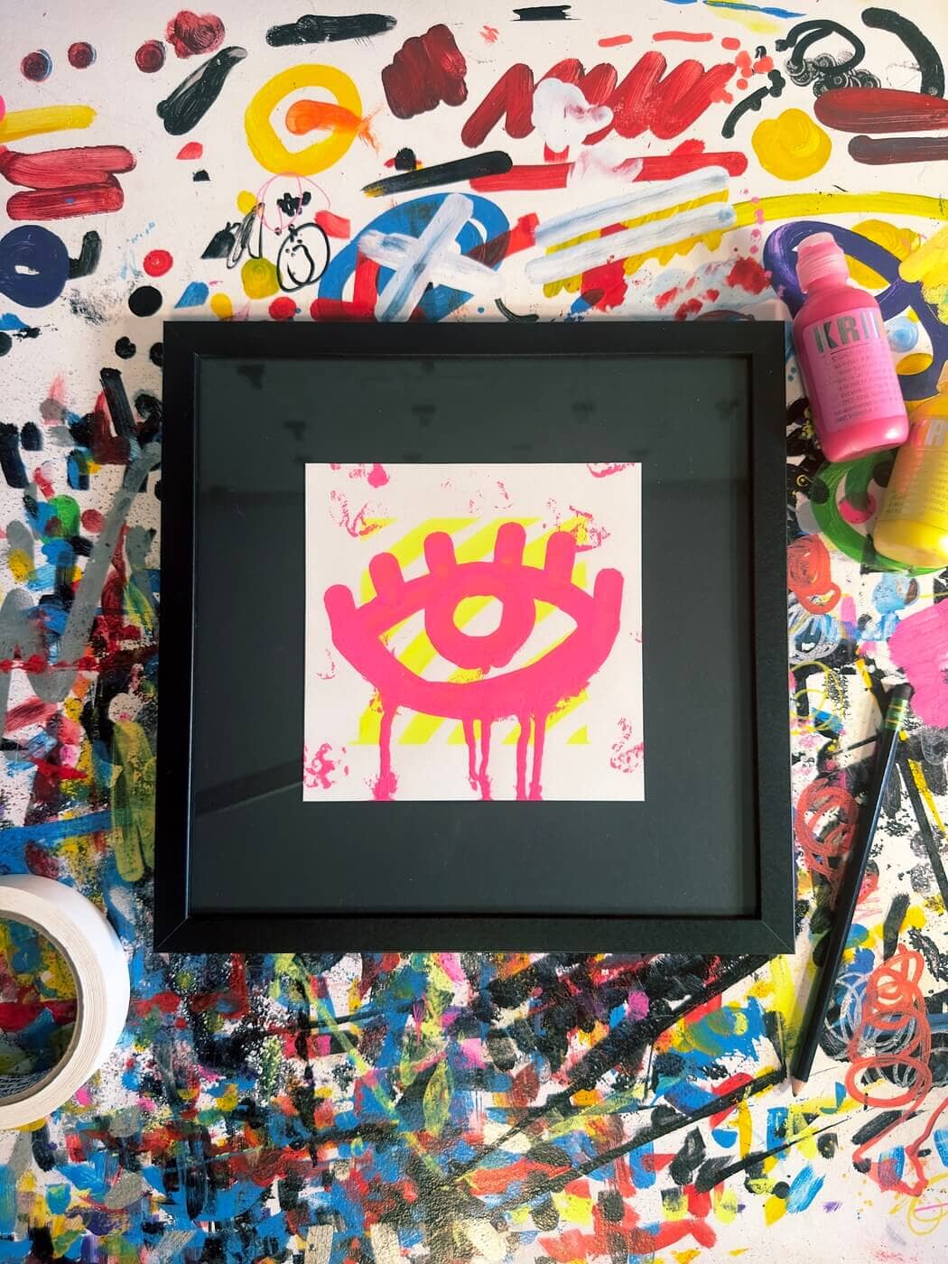 Neon Sight | Original Framed Painting Original Art Seekjoy 