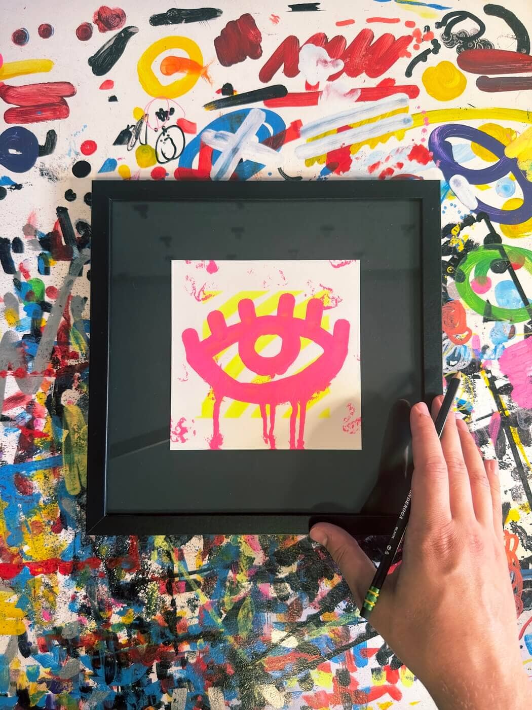 Neon Sight | Original Framed Painting Original Art Seekjoy 
