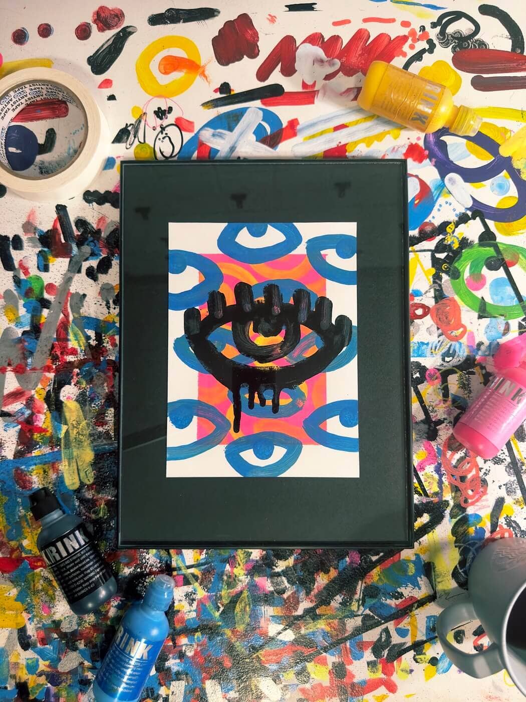 Overlapping Realities | Original Framed Painting Original Art Seekjoy 